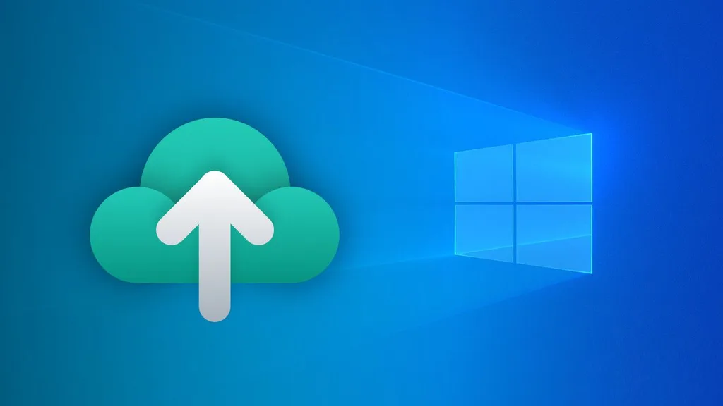 Felhő ikon feltöltési nyíllal Windows 10 és 11 biztonsági mentés bekapcsolásához