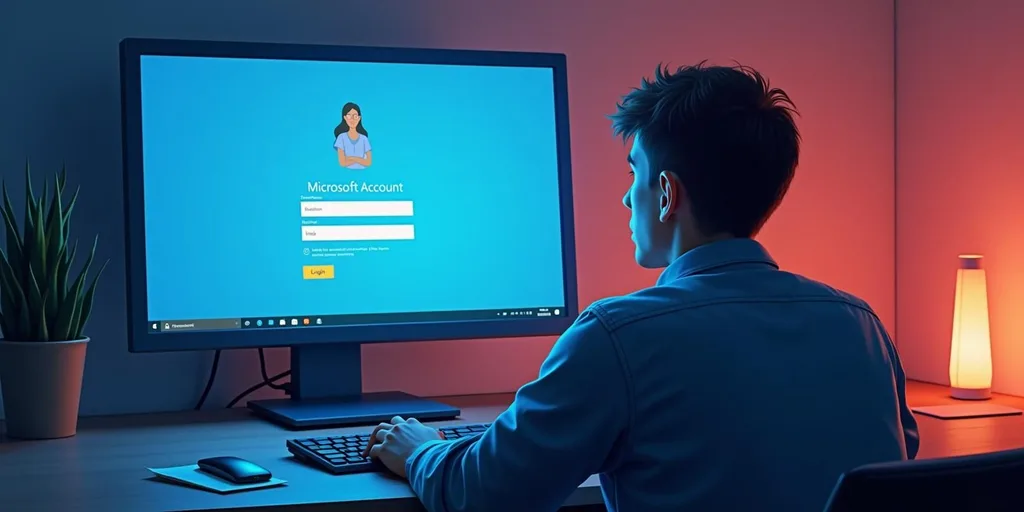 Felhasználó a Windows 11 bejelentkezési képernyőn Microsoft-fiókkal jelentkezik be.