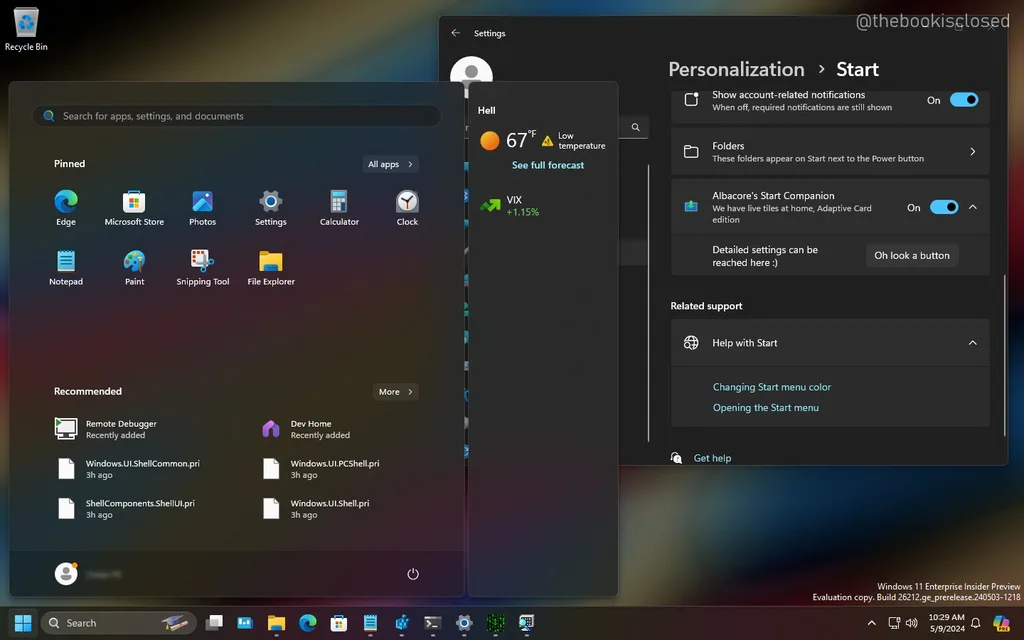 Windows 11 Start menü beállítások personalizálása, Albacore's Start Companion funkcióival.