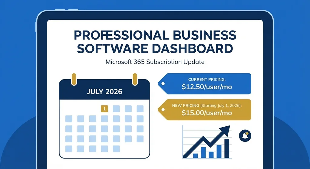 Microsoft 365 áremelés bejelentése: július 2026-tól 12,50-ről 15,00 dollárra emelkedik az havi díj.