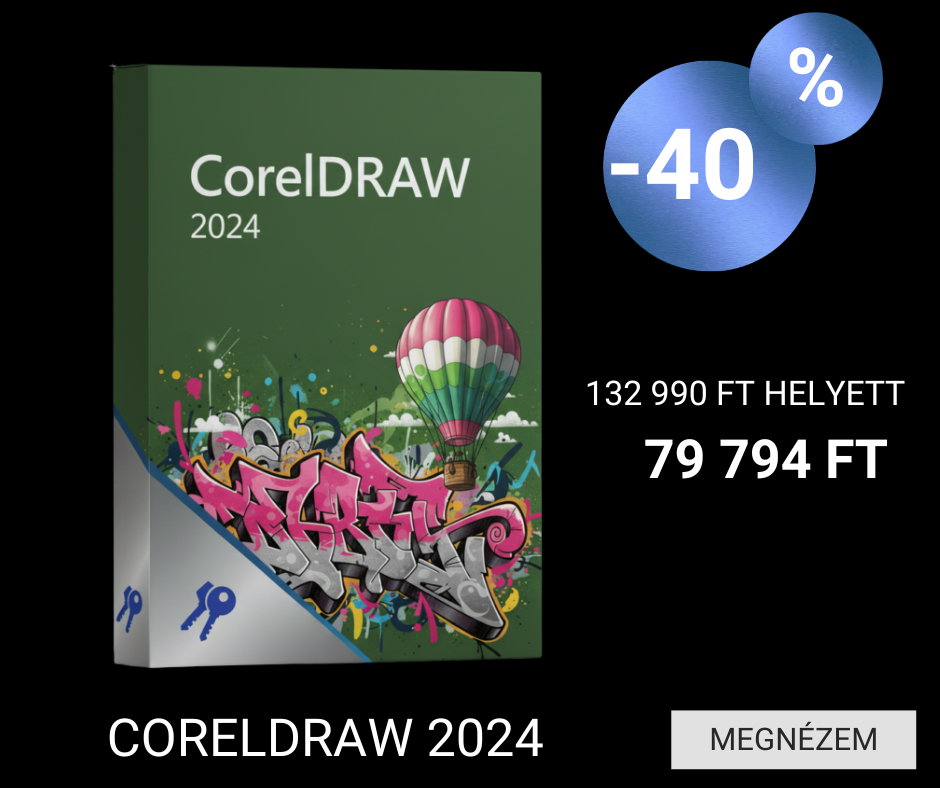 CorelDRAW 2024 szoftver licenc 40% kedvezménnyel 79 794 forintért