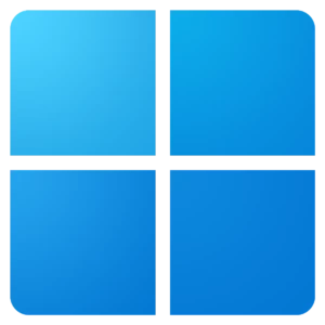 Négy kék négyzet alakú ikon a SoftDirect szoftver webáruház termékkategóriáinak megjelenítésére.