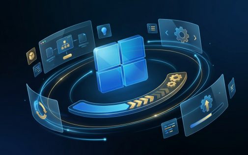 Windows és szoftverek körül forogó technológiai ikon a SoftDirect webáruházhoz.