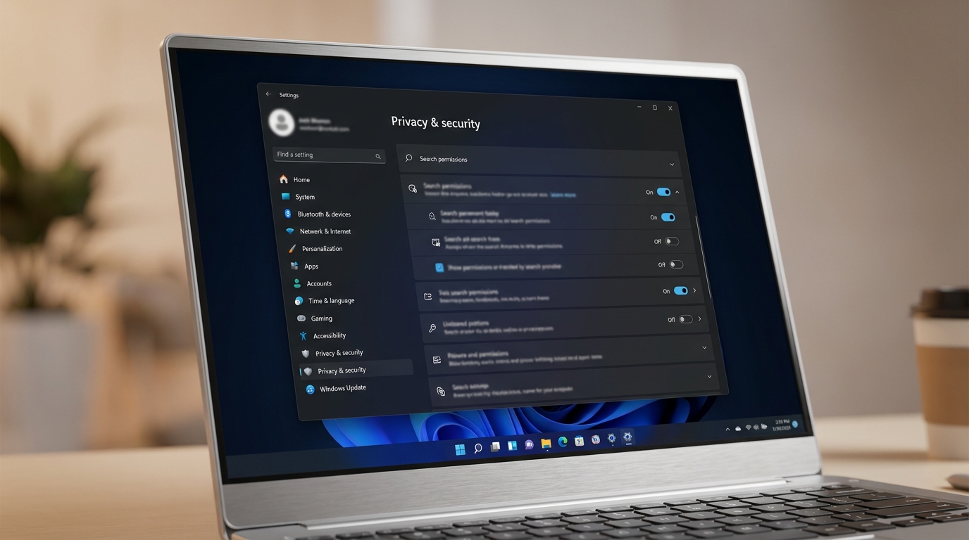 Windows 11 keresési beállítások a Bing kikapcsolásával