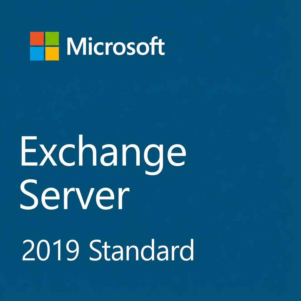 Exchange Server 2019 Standard Microsoft Exchange Server 2019 Standard logó és terméknév kék háttéren