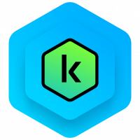 Klíč szoftver logó - zöld hexagon fehér K betűvel kék háttéren