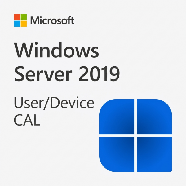 Windows Server 2019 User/Device CAL licensz logója és szövege.