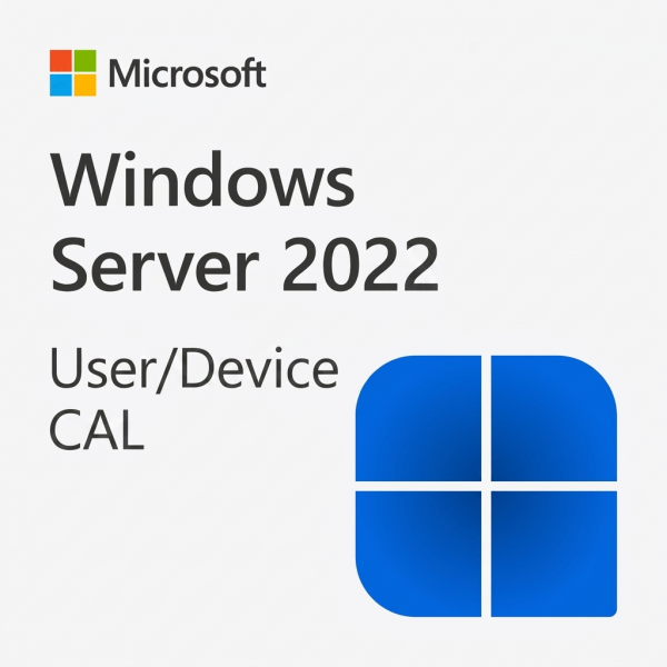 Microsoft Windows Server 2022 User/Device CAL licence logó és terméknevezés.