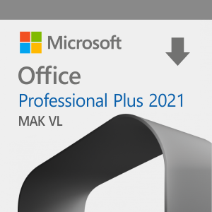 Microsoft Office Professional Plus 2021 MAK VL licenc termékkép letöltési nyíllal.