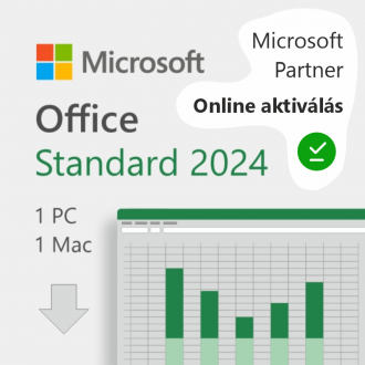 Microsoft Office Standard 2024 szoftver licenc 1 PC és 1 Mac-re, online aktiválással, Microsoft Partner által.