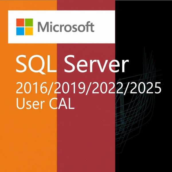 Microsoft SQL Server 2016/2019/2022/2025 User CAL licenc logója és termékneve.