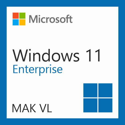 Windows 11 Enterprise MAK VL licenc termékkép a Microsoft logóval.