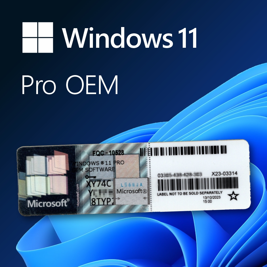 Windows 11 Pro OEM Windows 11 Pro OEM licenc termék kulcs címkével Microsoft szoftver csomagon.