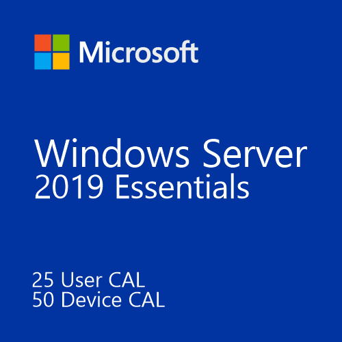 Windows Server 2019 Essentials szoftverlicenc 25 User CAL és 50 Device CAL-lal