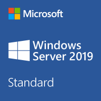 Microsoft Windows Server 2019 Standard logó kék háttéren