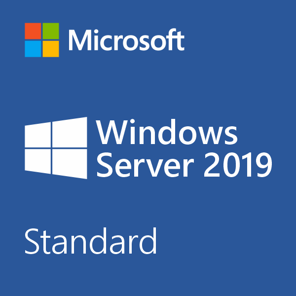 Windows Server 2019 Standard OEM Microsoft Windows Server 2019 Standard logó kék háttéren